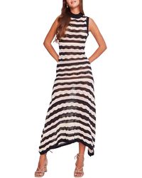 CAPITTANA - Mila Stripe Crochet Sleeveless Cover-up Dress - Lyst