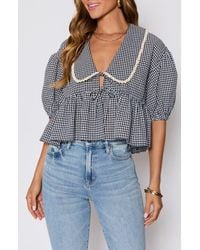 Vici Collection - Hart Gingham Babydoll Crop Top - Lyst