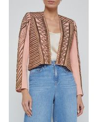 L'Agence - Deco Beaded Crop Jacket - Lyst
