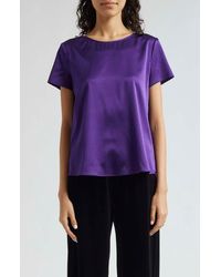 Emporio Armani - Silk Satin T-Shirt - Lyst