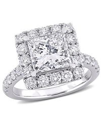Julianna B - 4-1/3 Ctw Lab-Grown Diamond Princess Halo Ring 14K - Lyst