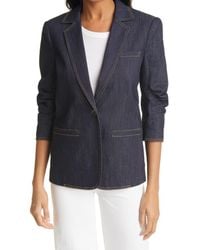 Cinq À Sept - Khloe Ruched Sleeve Denim Blazer - Lyst