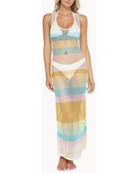 PQ Swim - Marlo Stripe Sheer Cover-up Dress - Lyst
