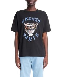 KENZO - Drawn Varsity Oversize Cotton Graphic T-shirt - Lyst