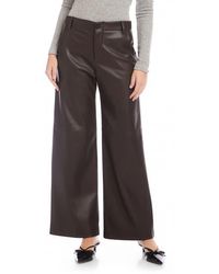 Fifteen Twenty - Lara Faux Leather Wide Leg Pants - Lyst