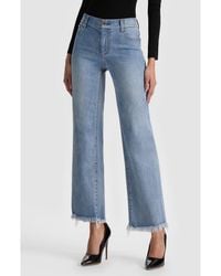 Alice + Olivia - Fierce Raw Hem Slim Straight Leg Jeans - Lyst