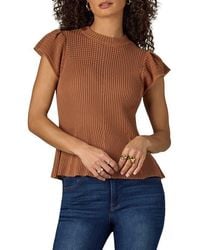Wit & Wisdom - Flutter Sleeve Rib Top - Lyst