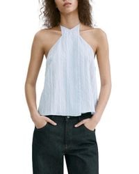 Mango - Stripe Crossover Halter Top - Lyst