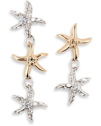 Versace - Barocco Starfish Mismatched Drop Earrings - Lyst