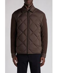 Moncler - Aiguille Mixed Media Down Shirt Jacket - Lyst