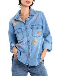 Billy T - Happy Meadow Embroidered Graphic Button-Up Shirt - Lyst