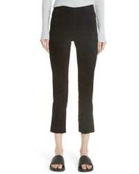 Vince - Split Hem Crop Stretch Suede Pants - Lyst