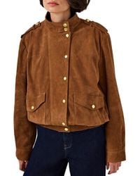 Mint Velvet - Suede Bomber Jacket - Lyst