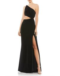 Mac Duggal - One-Shoulder Jersey Gown With Side Cutouts & Thigh-High Slit - Lyst