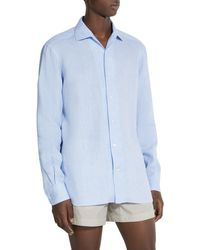 ZEGNA - Oasi Linen Button-up Shirt - Lyst