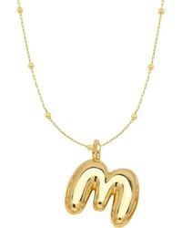 Emma Rae - 14K Plated Bubble Initial Pendant Necklace - Lyst