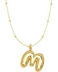 Emma Rae - 14K Plated Bubble Initial Pendant Necklace - Lyst