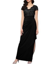Alex Evenings - Sequin Embroidered Ruched Gown - Lyst