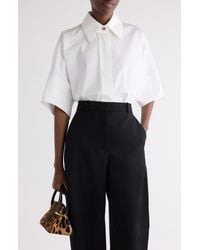Givenchy - Oversize Short Sleeve Cotton Poplin Button-Up Shirt - Lyst