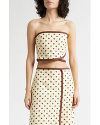 Posse - Bowie Strapless Linen Blend Crop Top - Lyst