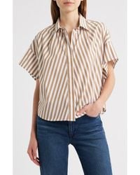 Rag & Bone - Maura Stripe High-Low Cotton Poplin Button-Up Shirt - Lyst