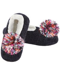 Memoi - Cuddly Pompom Chenille Slipper Socks - Lyst