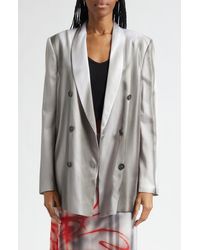 DIESEL - G-Avina Double Breasted Satin Blazer - Lyst