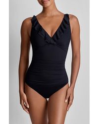 Ralph Lauren - Ruffle Surplice One-Piece Swimsuit - Lyst