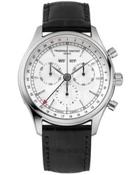 Frederique Constant - Classics Chronograph Leather Strap Watch, 40Mm - Lyst