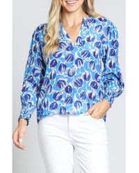 Apny - Print Smocked Cuff Top - Lyst