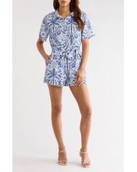 Sugarlips - Romina Tropical Soria Belted Romper - Lyst