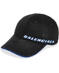 Balenciaga - Tilted Typo Distressed Cotton Twill Baseball Cap - Lyst