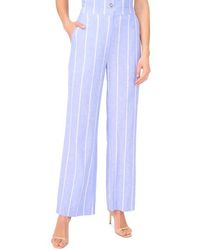 Halogen® - Stripe Linen Blend Straight Leg Pants - Lyst