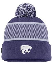Nike - Youth Kansas State Wildcats 2024 Sideline Peak Cuffed Knit Hat With Pom - Lyst