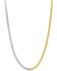 SHYMI - Two-Tone Herringbone Chain Necklace - Lyst