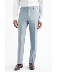 Zanella - Devon Flat Front Plaid Wool Dress Pants - Lyst