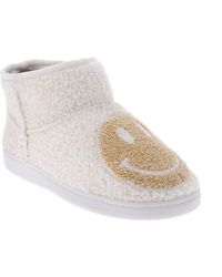 MIA - Chill Smiley Faux Shearling Bootie Slipper - Lyst