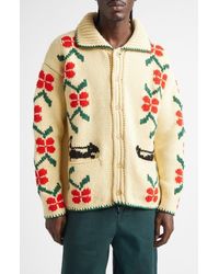 Bode - Pirate Ship Virgin Wool Cardigan - Lyst