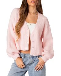 Edikted - Sabrina Bishop Sleeve Crop Cardigan - Lyst