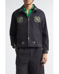 Bode - Lucky Draw Embroidered Cotton Twill Jacket - Lyst