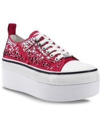 Zigi - Embellished Platform Lace-Up Sneakers - Lyst