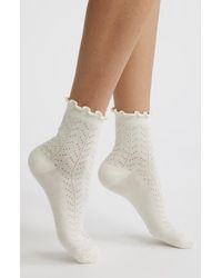 Stems - Pointelle Ankle Socks - Lyst