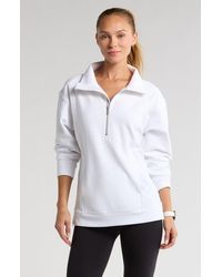 Zella - Half Zip Fleece Ottoman Pullover - Lyst