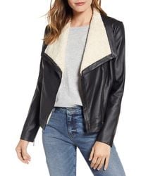 caslon leather jacket removable hood