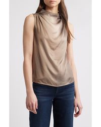 Rag & Bone - Julie Mock Neck Sleeveless Satin Top - Lyst