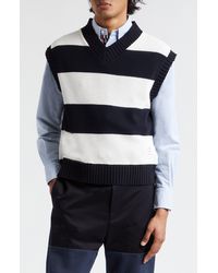 Thom Browne - Rugby Stripe Oversize Sweater Vest - Lyst