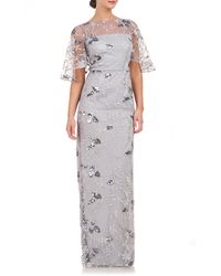 JS Collections - Daphne Embroidered Sequin Column Gown - Lyst