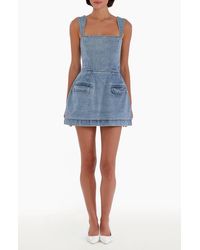 Amanda Uprichard - Bethany Denim Skort Romper - Lyst