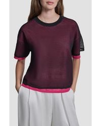 DKNY - Boxy Mesh Overlay Top - Lyst