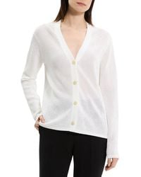 Theory - Pointelle V-Neck Cardigan - Lyst